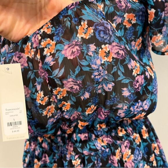Trixxi Floral Print mini Dress with short Ruffled Sleeves cottagecore style - Picture 8 of 14